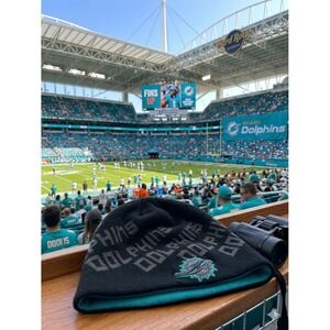 Miami Dolphins Unisex NFL Team Athleisure Apparel Beanie Hat Black Teal OSFA OS